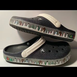 Crocband™ Holiday Clog snowmen glitter size M8 W10